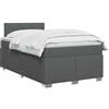 vidaXL Letto con Box Spring, Materasso e LED Grigio Scuro 120 x 190 cm