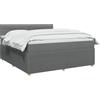 vidaXL Letto box spring con materasso Grigio Scuro 140 x 190 cm