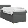 vidaXL Letto box spring con materasso Grigio Scuro 80 x 200 cm Tessuto