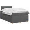 vidaXL Letto box spring con materasso Grigio Scuro 120 x 190 cm