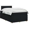 vidaXL Letto box spring con materasso Nero 120 x 190 cm Tessuto