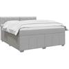 vidaXL Letto box spring con materasso Grigio Chiaro 140 x 200 cm