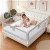 Tubiaz 1x150CM+2x180CM Barriera per letto, Barriera pieghevole per letto per bambini, Protezione per letto per bambini per prevenire le cadute, Barriera per bambini piccoli, Facile da montare, Grigio