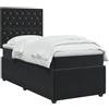 vidaXL Letto box spring con materasso Nero 100 x 200 cm Velluto