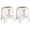 VIRSUS 2 Sgabelli da bagno in plastica 7348, misura 31x27x46 cm, sgabellino Multiuso per bambini e adulti per cucina, cameretta, Vari colori (bianco e marrone) - C