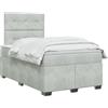 vidaXL Letto box spring con materasso Grigio Chiaro 120 x 200 cm