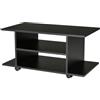 HOMCOM Mobile TV Moderno con Ripiani con Ruote da 42" Nero | Mobiletto Porta TV, Ruote Girevoli a Freni, 2 Piccolo Ripiani Laterali, 80x40x40 cm, per Soggiorno e Camera da Letto