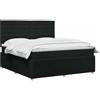 vidaXL Letto Box Spring LED con Materasso Nero 140 x 190 cm Tessuto