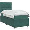 vidaXL Letto box spring con materasso Verde Scuro 100 x 200 cm Velluto