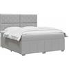 vidaXL Letto box spring con materasso Grigio Chiaro 140 x 200 cm