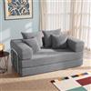 YINIX Divano Letto Pieghevole 160cm Matrimoniale, Divano Modulare Futon Boneless, Velluto a Coste con Telaio in Metallo, Materasso da Terra 2 Posti, Base Antiscivolo, Rivestimento Lavabile