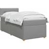 vidaXL Letto box spring con materasso Grigio Chiaro 80 x 200 cm