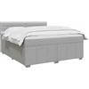vidaXL Letto box spring con materasso Grigio Chiaro 140 x 200 cm