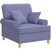 vidaXL Poltrona XL con Cuscini Blu jeans Tessuto