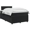 vidaXL Letto box spring con materasso Nero 120 x 190 cm Velluto