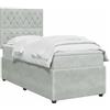 vidaXL Letto box spring con materasso Grigio Chiaro 90 x 200 cm