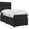vidaXL Letto box spring con materasso Nero 100 x 200 cm Velluto