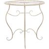 CLP Tavolo in ferro Indra | tavolo in metallo dal design nostalgico per giardino, balcone | tavolo bistrot rotondo resistente alle intemperie, facile da pulire | Colore antico-crema