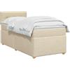 vidaXL Letto box spring con materasso Crema 90 x 200 cm Tessuto