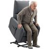 HOMCOM Poltrona Relax Elettrica Reclinabile 135° Alzapersona Grigio Carbone | Poltrona Relax Alzarsi per Anziani, in Lino, Telecomando, Poggiapiedi, Tasca Laterale, Soggiorno, Camera da Letto