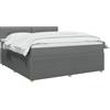 vidaXL Letto box spring con materasso Grigio Scuro 140 x 190 cm