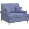 vidaXL Poltrona XXL con cuscini Blu jeans Tessuto
