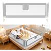Tubiaz 180CM Barriera per letto, Barriera pieghevole per letto per bambini, Protezione per letto per bambini per prevenire le cadute, Barriera per bambini piccoli, Facile da montare, Grigio