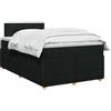 vidaXL Letto box spring con materasso Nero 120 x 190 cm Tessuto