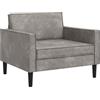 vidaXL Poltrona XL Grigio Chiaro Pelle Scamosciata Sintetica
