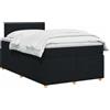 vidaXL Letto box spring con materasso Nero 120 x 200 cm Tessuto