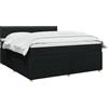 vidaXL Letto box spring con materasso Nero 140 x 190 cm Tessuto