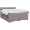 vidaXL Letto box spring con materasso Tortora 140 x 190 cm Tessuto