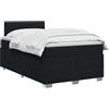 vidaXL Letto con Box Spring, Materasso e LED Nero 120 x 190 cm Tessuto