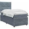 vidaXL Letto box spring con materasso Grigio Scuro 90 x 190 cm Velluto