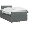 vidaXL Letto box spring con materasso Grigio Scuro 120 x 190 cm