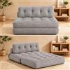 Xbro Divano Letto Matrimoniale 2 Posti 180x130 cm Pieghevole, Grigio Chiaro | Salvaspazio in Velluto a Coste con Poggiatesta, Compatto per Soggiorno e Ospiti