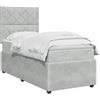 vidaXL Letto box spring con materasso Grigio Chiaro 90 x 190 cm