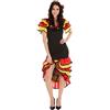 dressforfun Costume da Donna - Danzatrice di flamenco Maria Carmen | Meraviglioso Abito Lungo con Volant Sull'orlo Della Gonna | incl. Bel Pettine per Capelli con Fiore (XXL | No. 300640)