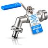 FLUVIA Rubinetto a Sfera da Giardino 1/2" x 3/4" PN16 con Attacco Rapido, Ottone Nichelato, Leva Blu in Acciaio Inox per Irrigazione Esterna FLUVIA