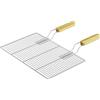 Wiltec Griglia rettangolare per BBQ 60x40 cm In acciaio inox con manici Per grill a gas, a sfera ecc