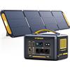 VTOMAN Jump 2200 Portable Power Station with 200W Solar Panel | 2200W Solar Generator (Peak 4400W), 1548Wh LiFePO4 Battery, 12 Outputs, USB QC3.0, 3 AC Sockets, for Camping, Home, Travel