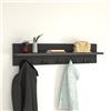 [en.casa] Appendiabiti da Parete 80 x 13 x 18 cm Pannello Attaccapanni con 5 Paia di Ganci e Piano di Appoggio Mensola da Ingresso - Antracite