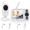 HelloBaby Baby Monitor con Video e Audio, Schermo IPS 3.2" Visione Notturna | Senza Wifi Telecamera Baby Monitor, Interfono Bidirezionale, ECO/VOX, Promemoria Poppate, Carica USB, 300m, Ninna Nanna