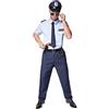dressforfun Costume da uomo agente di polizia | Fantastica camicia con simbolo della polizia | Comodi pantaloni resistenti | Con cravatta con nastro di gomma (M | No. 301524)
