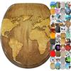 Sanilo Sedile WC con chiusura ammortizzata, grande scelta di belli copriwater da legno robusto e di alta qualità (Mappamondo)