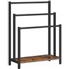 HOOBRO Portasciugamani Autoportante, Porta Asciugamani, con 3 Bracci, Portasalviette, 60 x 28 x 81 cm, Bagno, Stabile, Marrone Vintage e Nero EBF06LB01