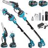 Yofidra 4-in-1 Kit Motosega e Forbici, 8" Motosega a Batteria Telescopica & 30 mm Forbici Potatura a Batteria, Portata Massima Fino a 4,2 m