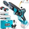 SEESII 6 & 8 Mini Motosega Elettrica da Potatura per Taglio Legno - 1000 W | Chainsaw Motosega da Potatura, Sega Elettrica con 2 * 4000 mAh Batterie, Lubrificazione Automatica - Rami