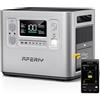 AFERIY P210 Power Station 2400W Centrale Elettrica Portatile Batteria LiFePO4 2048Wh Generatore Solare Ricarica Rapida Funzione UPS per Casa Campeggio Accumulatore di Energia UPS Emergenze APP Argento
