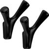 SOTECH 2 pezzi Ganci doppi BICO nero opaco 82 x 71 x 46 mm | con montaggio nascosto appendiabiti della collezione BlackLine
